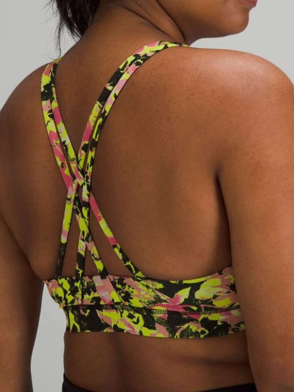 Lululemon Energy Medium Support Sz 6 Yellow Luxtreme Training Sports‎ Bra